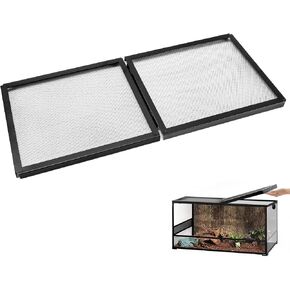 Hinged Terrarium Screen Cover for 20 Long/29/37 Gallon, 30.6" x 13", Black in Saudi Arabia