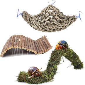 HERCCOCCI Hermit Crab Accessories, Hermit Crab Toys Flexible Climbing Bridge Reptile Hammock Habitat Decor for Hermit Crabs Leopard Geckos Crested Tortoise Snake in Saudi Arabia