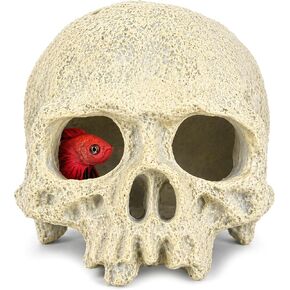 Skull Fish Tank Decor, Gothic Aquarium Hide - Resin Reptile Cave in Kuwait