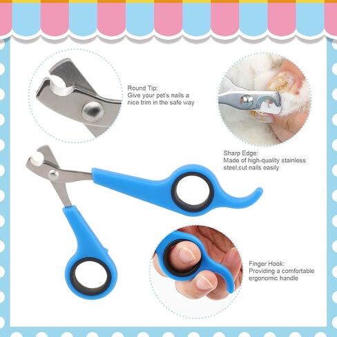 Rabbit Grooming Kit, Rabbit Brush for Shedding with Bunny Nail Clipper, Rabbit Nail Trimmers with Pet Combs for Hamster Guinea Pig Ferret by KALAMANDA(Pink) in Kuwait