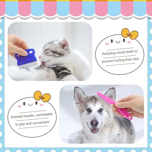 Rabbit Grooming Kit, Rabbit Brush for Shedding with Bunny Nail Clipper, Rabbit Nail Trimmers with Pet Combs for Hamster Guinea Pig Ferret by KALAMANDA(Pink) in Kuwait