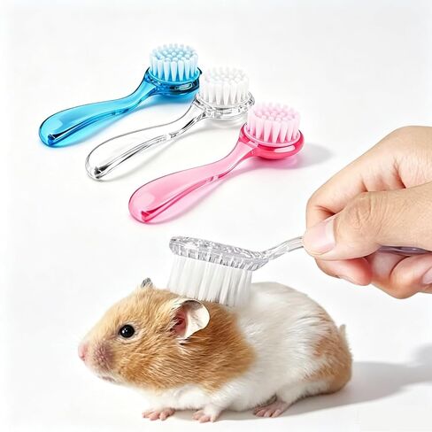 3Pcs Hamster Bath Brush and Comb Soft Cleansing Brush for Guinea Pig, Rats, Chinchilla, Bunny, Turtle Small Animal Grooming Tool Cleaning Supplies in Kuwait