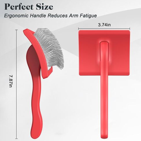 2PCS Slicker Brush for Dogs & Pet Comb,Professional Dog Grooming Brush (Red, Large) in Saudi Arabia
