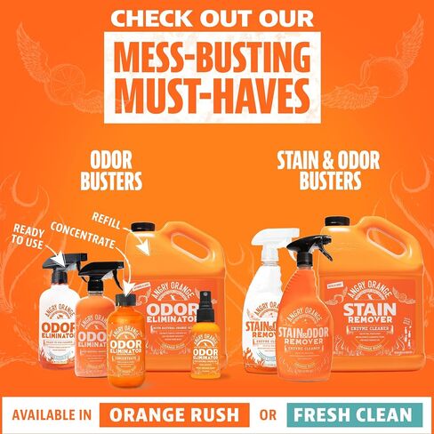 ANGRY ORANGE 1 Gallon Enzyme Cleaner and Deodorizer, Pet Stain and Odor Remover for Dog & Cat Urine and Stains - Orange Rush Scent, Made in USA in Saudi Arabia