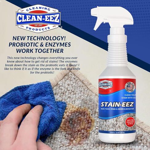 Clean-eez Stain-eez Carpet Cleaner Spray – Pro-Biotics & Enzyme Power for Ultimate Stain & Odor Elimination – Best Pet Carpet Cleaner in Saudi Arabia