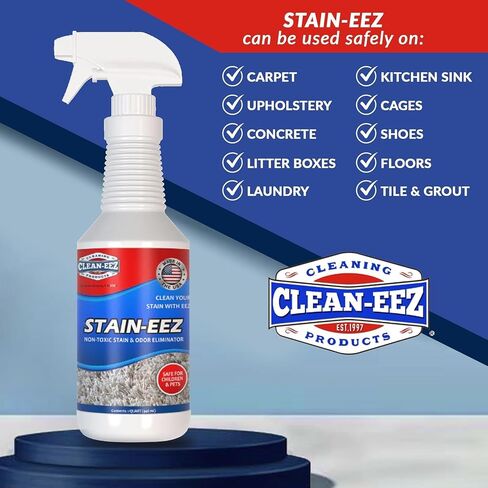 Clean-eez Stain-eez Carpet Cleaner Spray – Pro-Biotics & Enzyme Power for Ultimate Stain & Odor Elimination – Best Pet Carpet Cleaner in Saudi Arabia