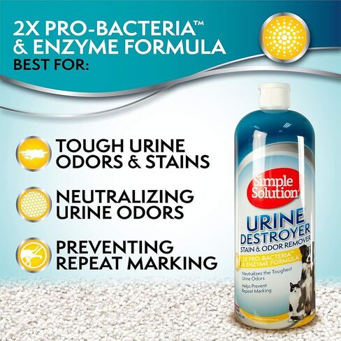 Simple Solution Urine Destroyer, Pet Urine Enzyme Cleaner, Dog Stains, 32oz in Kuwait
