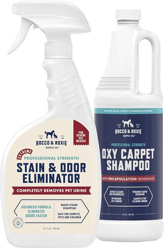 Rocco & Roxie Pet Extreme Stain & Odor Eliminator & Oxy Carpet Shampoo Bundle in Kuwait