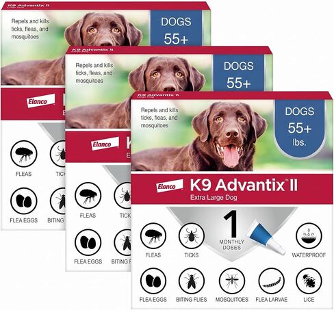 K9 Advantix II XL Dog Vet-Recommended Flea, Tick & Mosquito Treatment & Prevention | Dogs Over 55 lbs. | 4-Mo Supply in Kuwait