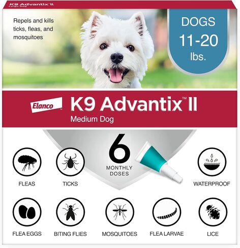 K9 Advantix II Flea & Tick Topical for Medium Dogs 11–20 lbs., 2ct in Kuwait