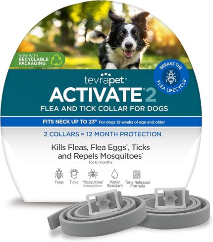 TevraPet Activate 2 Flea and Tick Collar, Large Dogs, 12 Month Prevention in Saudi Arabia