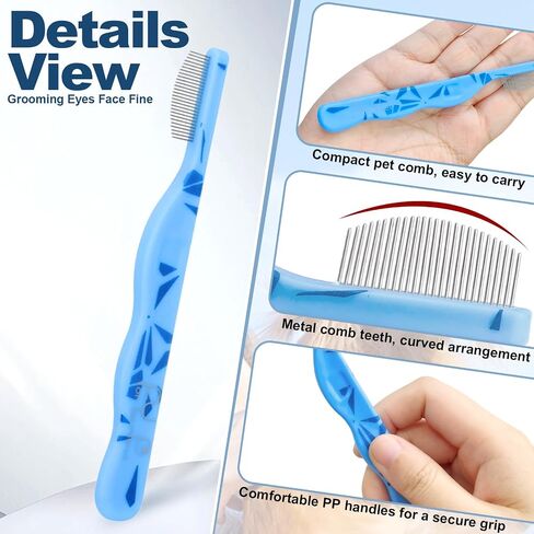 Blue Small Dog Comb for Grooming Dog Eye Comb Dog Flea Comb in Kuwait