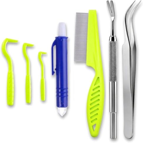 Evollax Tick Removal Tool – 7 Pack Tick Remover Tool for Humans and Pets | Tick Removal Kit Includes Tick Tweezers & Tick Comb for Dogs | Tick Prevention for Dogs and Cats Safely Removes Entire Tick in Kuwait