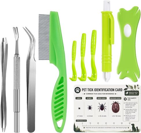 10 Pcs Tick Removal Tool Kit for Dogs, Cats & Humans in Saudi Arabia