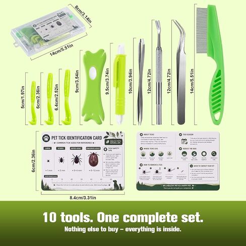 10 Pcs Tick Removal Tool Kit for Dogs, Cats & Humans in Saudi Arabia