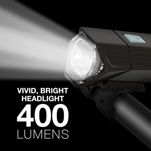 Energizer X400 Rechargeable Bike Light, IPX4 Water Resistant, Compact and Lightweight Design, Front Clip Light and Rear LED Light for Visibility in Kuwait