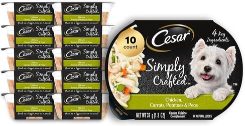 Cesar Simply Crafted Wet Dog Food Toppers, Chicken, 1.3 oz, 24 Count in Kuwait