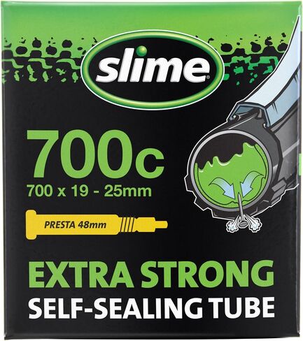 Slime 30085 Bike Inner Tube with Slime Puncture Sealant, Extra Strong, Self Sealing, Prevent and Repair, Presta Valve, 700 x 19-25mm in Kuwait