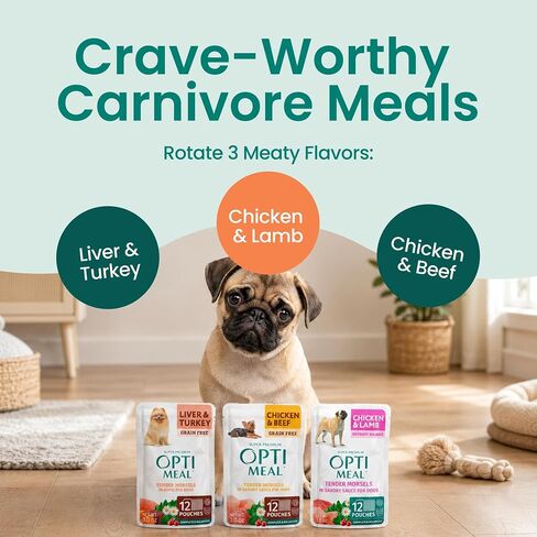 Wet Dog Food Variety Pack for Small Dogs, Grain Free Tender Morsels Pouches in Saudi Arabia