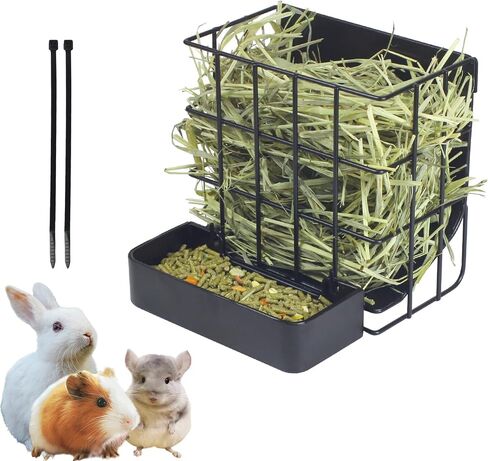 2PCS Rabbit Hay Feeder Guinea Pig Hay Feeder with Heavy-Duty Metal Frame Rabbit Hay Holder for Cage - Bunny Hay Feeder,for Rabbits Guinea Pigs Bunny Chinchillas in Kuwait