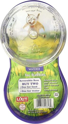 Lixit Reversible Waterer/Feeder for Rabbits and Other Small Animals. (Pack of 1),Purple in Kuwait