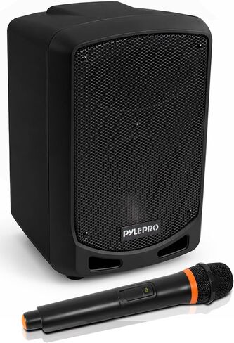 Portable Bluetooth PA Speaker System - Indoor Outdoor Karaoke Sound System w/Wireless Mic, Audio Recording, Rechargeable Battery, USB/SD Reader, Stand Mount, for Party, Crowd Control - Pyle in Saudi Arabia