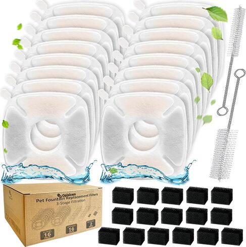 34 Pcs Cat Water Fountain Filters Replacement Compatible with VEKEN 95oz/2.8L Cat Water Fountain Filters Automatic Dog Water Fountain Filters Pet Fountain in Kuwait