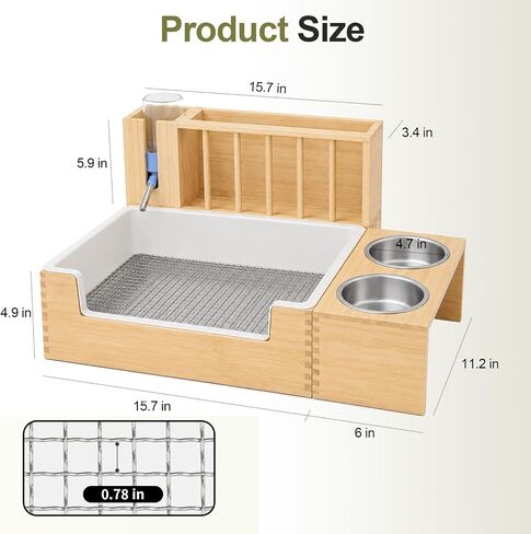4-in-1 Rabbit Litter Box with Hay Feeder, Waterproof Bunny Toilet in Saudi Arabia