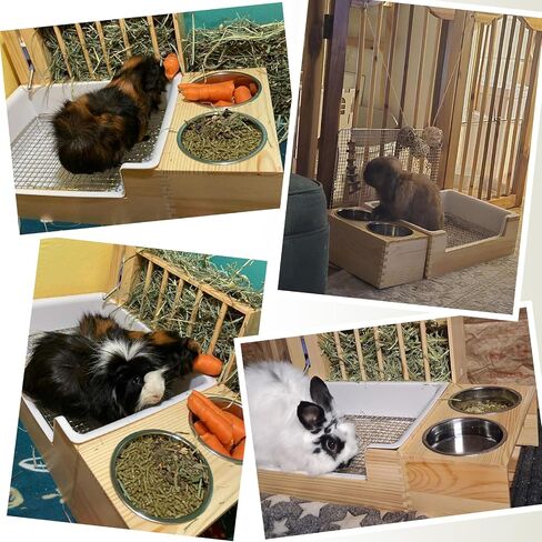 4-in-1 Rabbit Litter Box with Hay Feeder, Waterproof Bunny Toilet in Saudi Arabia