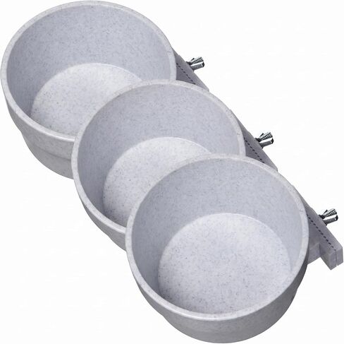 Lixit Quick Lock Removable Cage Bowls for Rabbits, Guinea Pigs, Gerbils, Ferrets, Dogs, Cats, Birds, and Other Small Animals - Made in USA (Gray, 20 Ounce) in Kuwait