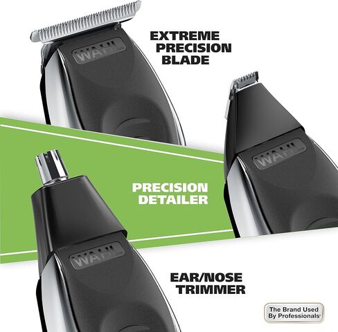 Wahl Aqua Blade Rechargeable Wet/Dry Lithium Ion Deluxe Trimming Kit with 3 Interchangeable Heads for Detailing, & Grooming Beards, Mustaches, Stubble, Ear, Nose, & Body – Model 9899-100 in Kuwait