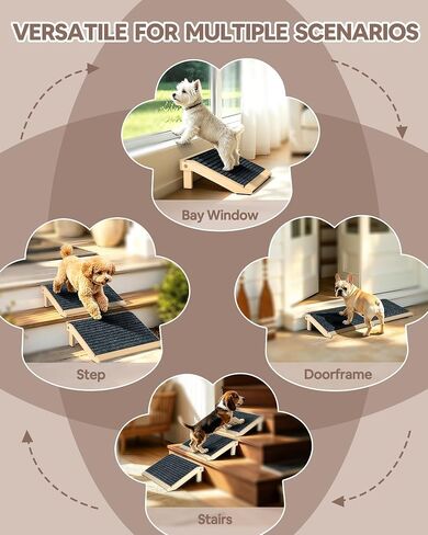 2-Pack Dog Ramp for Stairs,Foldable Dog Ramp Solid Wood Anti-Slip Pet Steps in Kuwait