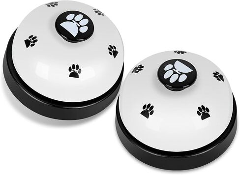 JEXCULL Pet Training Bells, 2 Pack Dogs Bell for Door Potty Training and to Ring to Go Outside Communication Device Dog AgilityTraining Equipment Interactive Toys (White) in Kuwait