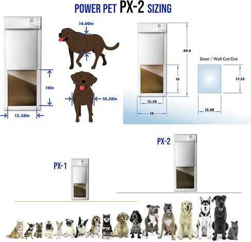 Power Pet Smart Automatic Electronic Pet Door by High Tech Pet (Patio Tall - 92½-96, Large, Non-WiFi) in Saudi Arabia