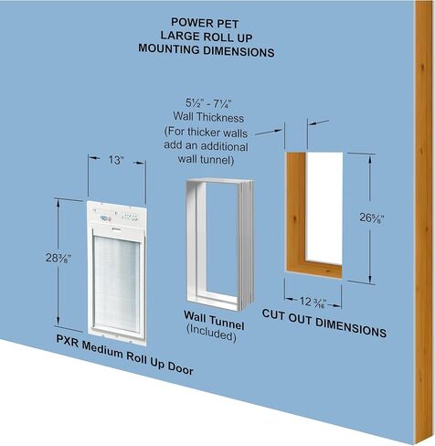 Power Pet Smart Roll Up Automatic Dog Door, WiFi (Wall Mount, Large) in Saudi Arabia