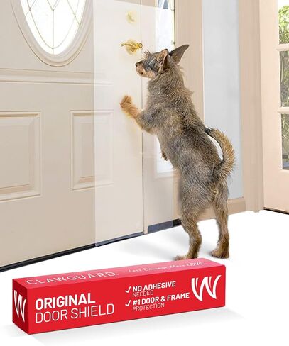 CLAWGUARD Heavy Duty Door Scratch Shield – 20x44 in. Door Scratch Protector Dog & Cat – Clear Wall, Frame & Furniture Cat Scratch Protectors in Kuwait