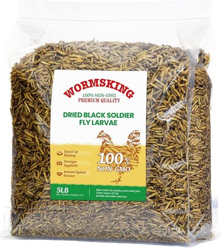 WORMSKING 5LB Dried Black Soldier Fly Larvae for Chickens in Kuwait