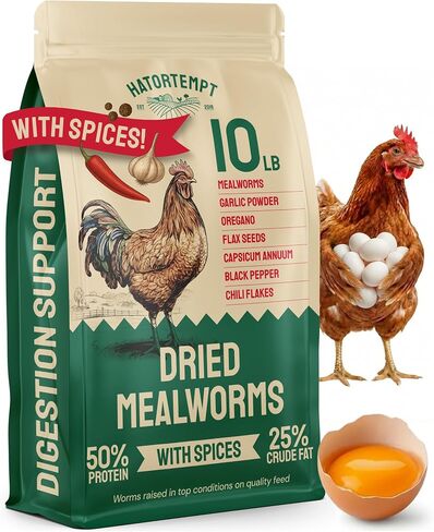 Hatortempt 5lb Dried Mealworms for Chickens & Wild Birds, Chicken Feed in Saudi Arabia