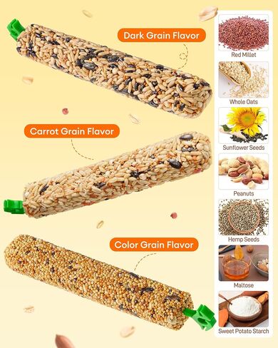 BUCATSTATE Parakeet Treat Sticks 3 Pack, Crunch Sticks Treat for Budgie,9oz in Saudi Arabia