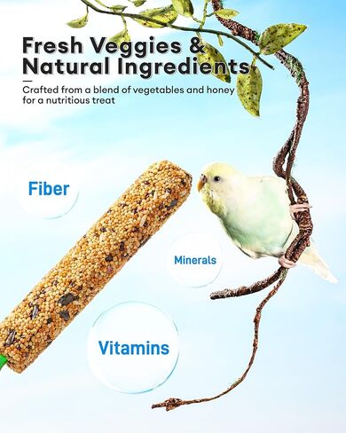 BUCATSTATE Parakeet Treat Sticks 3 Pack, Crunch Sticks Treat for Budgie,9oz in Saudi Arabia