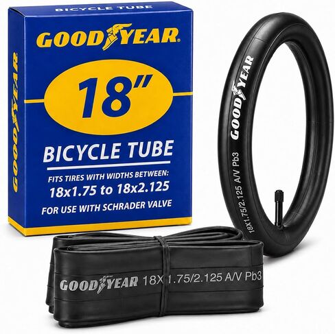 Goodyear Bicycle Tube, 18 X 1.75/2.125 | 18-inch Bike Tube with Butyl Rubber | Dependable Mountain Bike Tubes for Premium Cycling | 18 X 1.75/2.125 in Kuwait