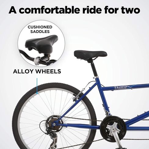 Pacific Dualie Adult Tandem Bike, 26-Inch Wheels, 2-Seater, 21-Speed, Linear Pull Brakes, Blue in Kuwait