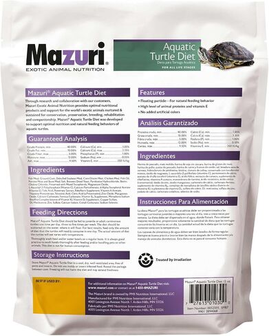 Mazuri | Nutritionally Complete Aquatic Turtle Food | Freshwater Formula - 12 Ounce (12 oz) Bag in Saudi Arabia