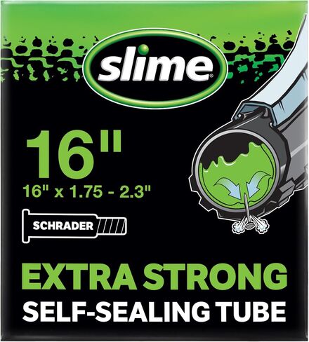 Slime 30051 Bike Inner Tube Puncture Sealant, Extra Strong, Self Sealing, Prevent and Repair, Schrader Valve, 16" x 1.75-2.125" in Kuwait