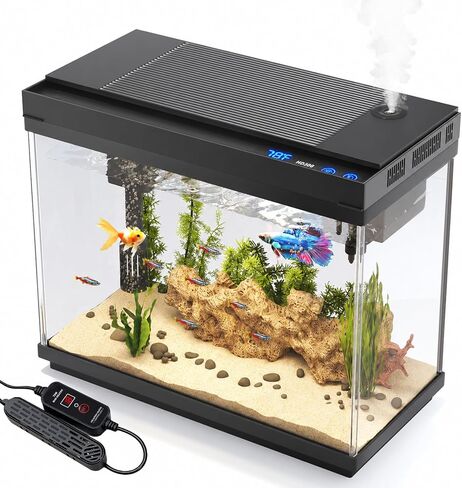 Vehipa Fish Tank, 2.4-Gallon Aquarium Starter Kit with 3-in-1 Quiet Pump in Saudi Arabia