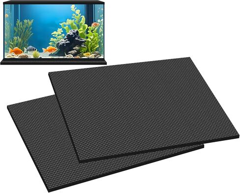 ToLanbbt 2PCS Aquarium Leveling Mat for Under Tank, 30" x 15" x 0.2" Neoprene Foam, Non-Slip Shockproof Self Leveling Fish Tank Mat, Easy to Cut, Water Compressible Mat for Uneven Surfaces, Black in Saudi Arabia