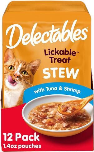 Hartz Delectables Sweatable Cat Treats for البالغين وكبار القطط ، حزمة متنوعة ، 1.4 أونصة (حزمة 12) in Kuwait