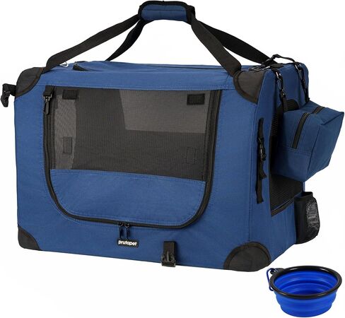 Prutapet Large Cat Carrier 24"x16.5"x16.5" Portable Dog Crate for Small Medium Dogs Collapsible Traveling Pet Crate with Collapsible Bowl in Kuwait