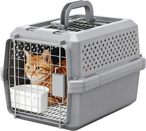 RIZZARI 22" Hard Cat Carrier: Travel Kennel for Cats & Small Dogs in Kuwait