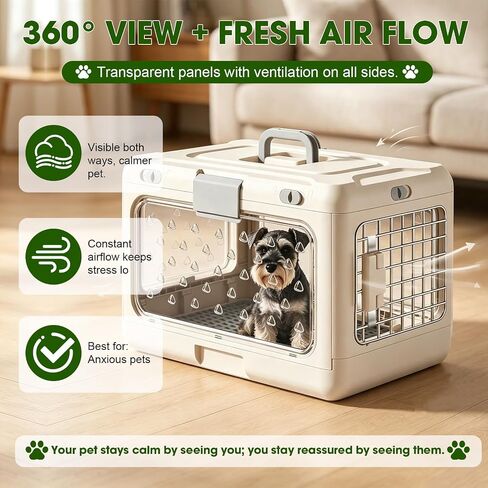 Collapsible Small Dog Crate, Hard-Sided Foldable Cat Carrier in Kuwait